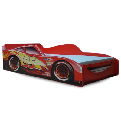 Pat Copii 2-16 Ani Model Cu Fulger Mcqueen,  Saltea 180x80x8 cm Inclusa  CMG2457