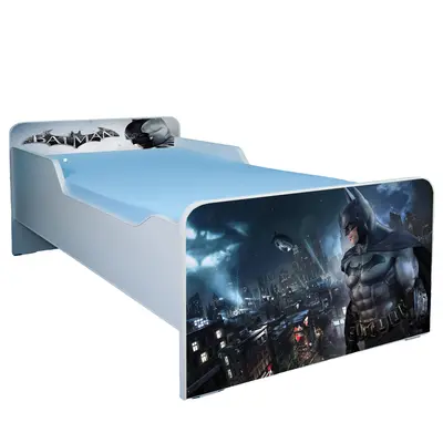 Patut Baieti Batman 2-8 Ani, Varianta Cu Saltea SafeNest 140x70 Cm, Varianta Fara Sertar - Ptv1968
