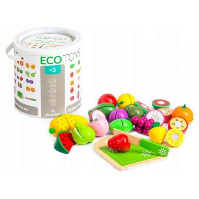 Set fructe din lemn ecotoys 20 buc edeeditl87114