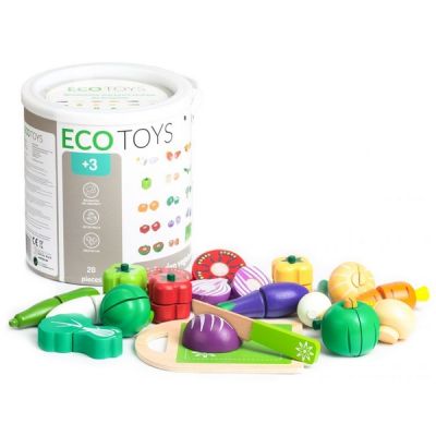 Set legume din lemn ecotoys 20 buc edeeditl87113