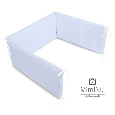 MimiNu - Aparatoare matlasata, cu fermoar , pentru patut 120X60 cm, Blue BYN6426972006767