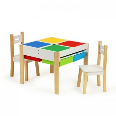 Set de masa cu doua scaune pentru copii ecotoys xkf002 edeedixkf002