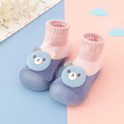 Mocasini in nuante de roz si lila cu talpa antiderapanta - Ursulet MDDW925-2-mo5