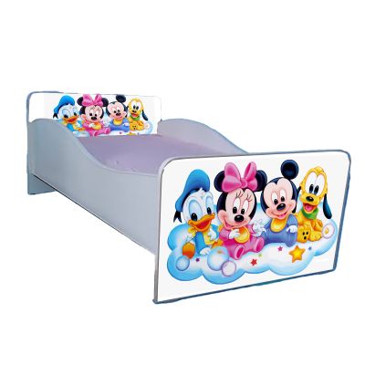 Pat Pentru Copii 2-8 Ani Minnie Si Prietenii Cu Sertar Si Saltea 140x70 Cm Inclusa Ptv2198