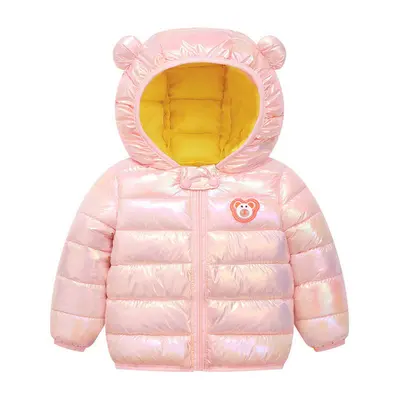 Geaca roz lucios pentru fetite - Ursulet MDLS10-4