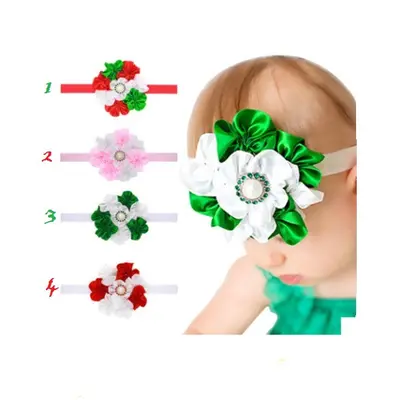 Bentita cu flori din satin pentru fetite MDMS138-CR