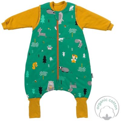 Sac de dormit cu picioruse si maneca lunga detasabila Woodland Animals 80 cm + manseta 2.5 Tog BBXEU951-25FSN