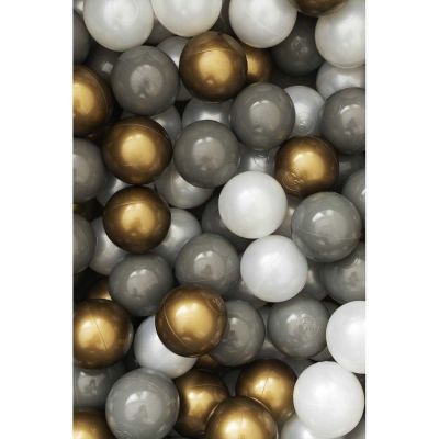 Set 200 Bile din Plastic Colorate, 7 cm Flumi FM3302911 BBJFM3302911_Alb/Gri/Auriu