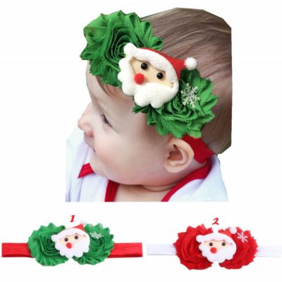 Bentita pentru fetite cu floricele si Mos Craciun MDMS113-CR