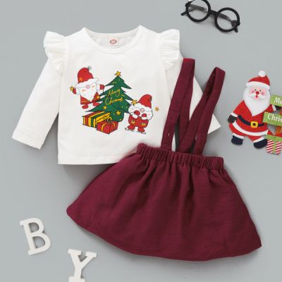 Costumas cu bluzita alba si sarafan visiniu MDMS40