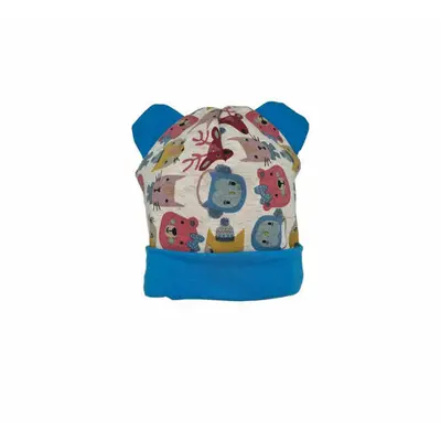 Caciula Blue Animals, in strat dublu, 46-48 cm KDECDB1836BANIM