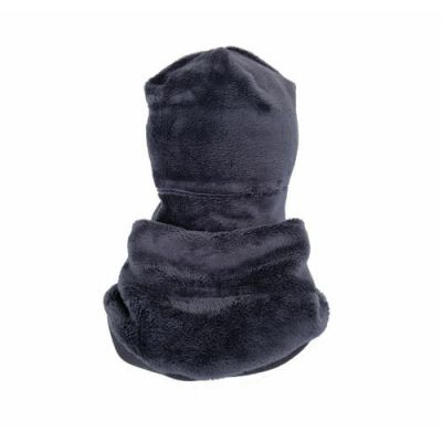Set caciula cu protectie gat Fleece Navy pentru copii 18-36 luni, din bumbac KDECPF1836NVY