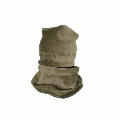 et caciula cu protectie gat Fleece Kaki pentru copii 6-8 ani, din bumbac KDECPF68KAKI