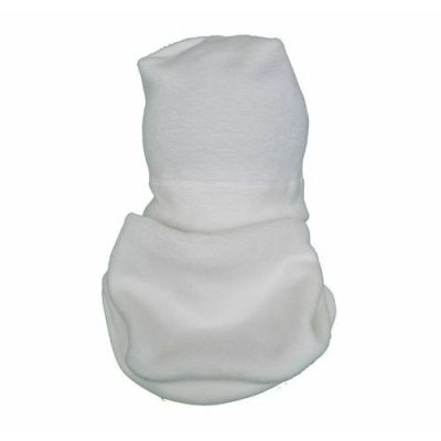 Set caciula cu protectie gat Fleece Alb pentru copii 6-8 ani, din bumbac KDECPF68ALB