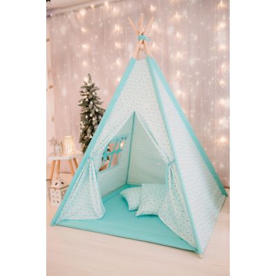 Cort de joaca, Gold Stars Teepee Mint, 110 x 110 MRD970