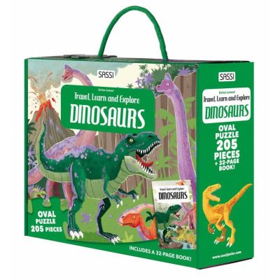 Cunoaste, invata si exploreaza -  puzzle dinozauri (205 piese)