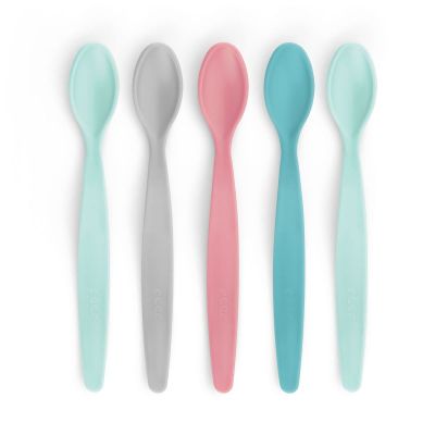 Set 5 lingurite hranire bebelusi, flexibile, cu maner anatomic, 6+ luni, Reer BabySpoon 23022