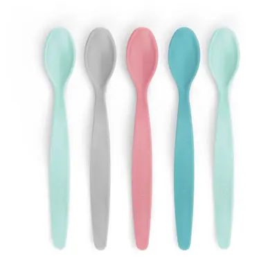 Set 5 lingurite hranire bebelusi, flexibile, cu maner anatomic, 6+ luni, Reer BabySpoon 23022