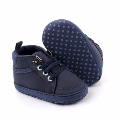 Ghetute bleumarine cu sireturi pentru baietei MBd2349-3-sa3.3-6 luni (Marimea 18 incaltaminte)