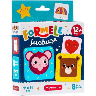 Puzzle Formele jucause, 8 piese, 11x11 cm Mimorello EK6665 BBJEK6665_Initiala