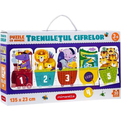 Puzzle Trenuletul cifrelor, 30 piese,  135 x 23 cm Mimorello EK6670 BBJEK6670_Initiala