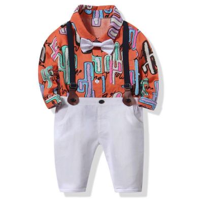 Costum pentru baietei cu papion si body camasuta ADtzb0610-2-H9.12-18 luni (Marimea 21 incaltaminte)