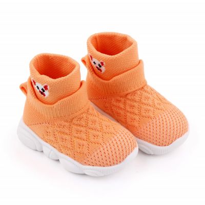 Mocasini portocalii, inalti tip adidas - Ursulet MDd2649-4-p32.Marimea 22