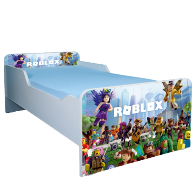 Pat Roblox Pentru Copii Cu Saltea Inclusa Si Sertar 140x70 Cm Ptv2059
