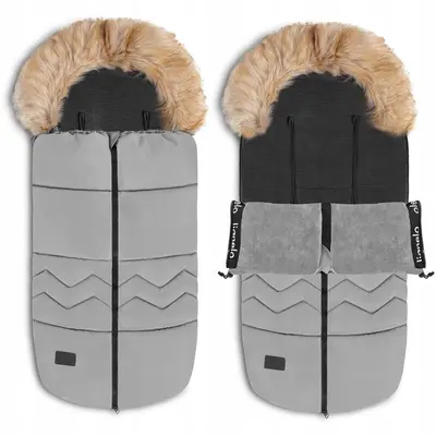 Lionelo - Sac de iarna pentru carucior Frode, 90x45 cm, Impermeabil, Universal, Gri BYNLO-FRODE_GREY-DOVE