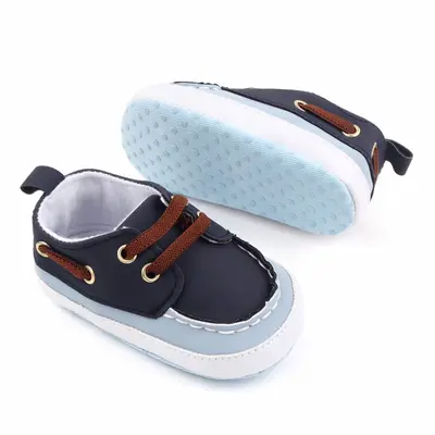 Pantofiori bleu cu bleumarine tip mocasini add2654-1-sa27.3-6 luni (marimea 18 incaltaminte)