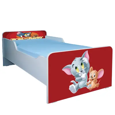 Patut Pentru Copii Tom & Jerry 140x70 Fara Sertar Cu Saltea SafeNest Ptv2022