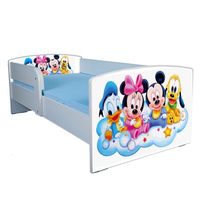 Patut Personalizat Cu Mickey Si Prietenii Varianta Copii 2-8 Ani Cu Saltea 140x70, Fara Sertar Ptv1846