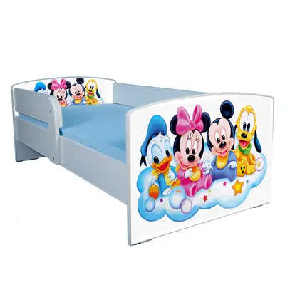 Patut Personalizat Cu Mickey Si Prietenii Varianta Copii 2-8 Ani Cu Saltea SafeNest 140x70, Fara Sertar Ptv1846