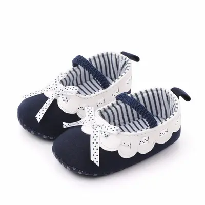 Pantofiori bleumarine cu volanas alb ADD2319-1-sa27