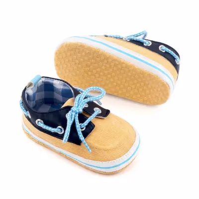 Pantofiori galben cu bleumarine tip mocasini ADd2643-3-sa26