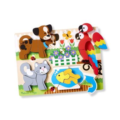 Puzzle din lemn cu piese mari prietenii mei - melissa & doug - okemd1890