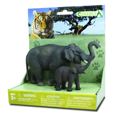Set 2 figurine elefant asiatic cu pui collecta - okecol89213spp