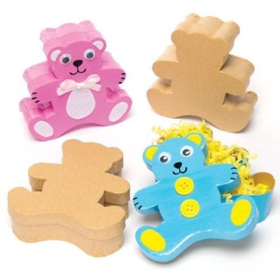 Set 4 cutiute din carton de decorat ursuleti - okebkav144