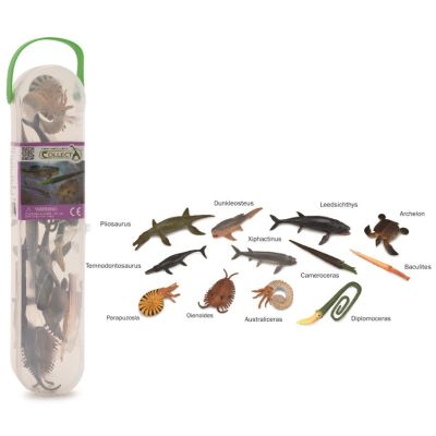 Cutie cu 12 minifigurine animale marine preistorice - okecola1104c