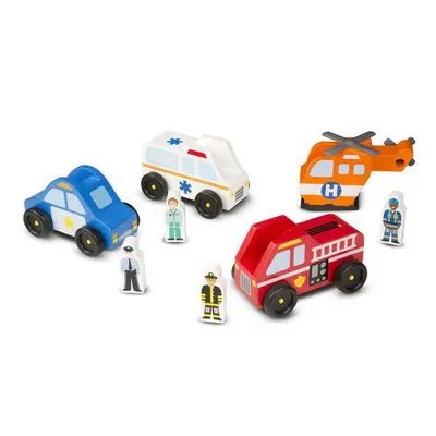 Set de joaca din lemn vehicule de interventie - okemd9285