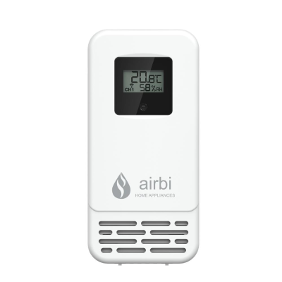 Senzor pentru temperatura si umiditate,  afisaj LCD, alb, AirBi BI1010