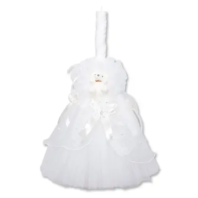 Lumanare pentru botez pe crem (model unisex) - ICC504