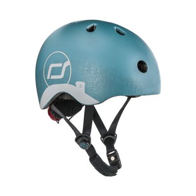 Casca De Protectie Pentru Copii, Sistem De Reglare Magnetic Cu Led, Cu Banda Reflectorizanta, Xxs-s, 45-51 Cm, 1 An+, Steel, Scoot  Ride Pjb96495