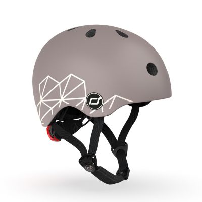 Casca De Protectie Pentru Copii, Sistem De Reglare Magnetic Cu Led, Xxs-s, 45-51 Cm, 1 An+, Brown Lines, Scoot  Ride Pjb96563