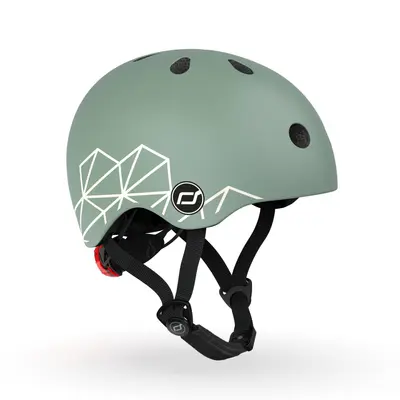 Casca De Protectie Pentru Copii, Sistem De Reglare Magnetic Cu Led, Xxs-s, 45-51 Cm, 1 An+, Green Lines, Scoot  Ride Pjb96562