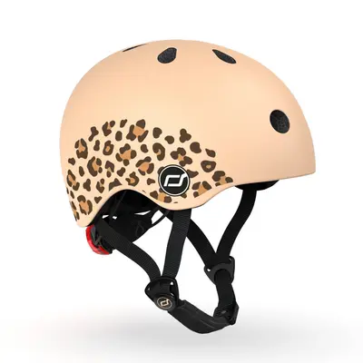 Casca De Protectie Pentru Copii, Sistem De Reglare Magnetic Cu Led, Xxs-s, 45-51 Cm, 1 An+, Leopard, Scoot  Ride Pjb96561
