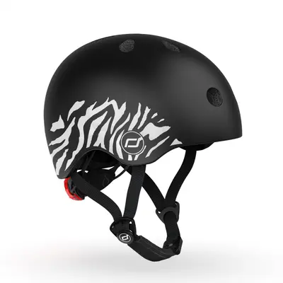 Casca De Protectie Pentru Copii, Sistem De Reglare Magnetic Cu Led, Xxs-s, 45-51 Cm, 1 An+, Zebra, Scoot  Ride Pjb96560