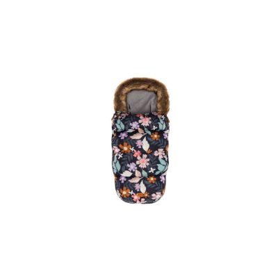 Sac de iarna cu guler blanita detasabil, pentru carucior, negru floral, 100x50 cm, Fillikid KRS4880-66