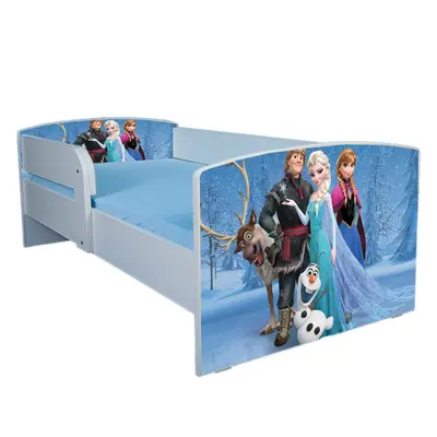 Pat La Comanda Cu Frozen Fetite 2-8 Ani Cu Saltea SafeNest 140x70, Fara Sertar Ptv1783