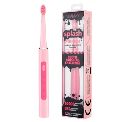 Periuta de dinti electrica VITAMMY Splash TB8132A-CE Pinkish, 60000 vibratii/min, 3 moduri de... BITsplashpinkish